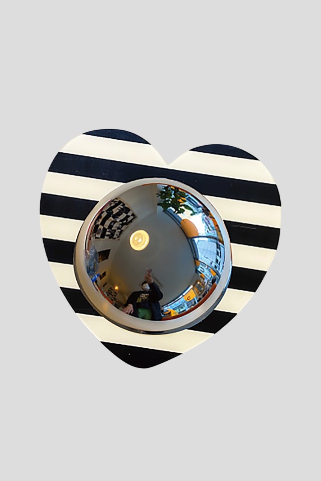 Heart Acrylic Convex Mirror (stripe)
