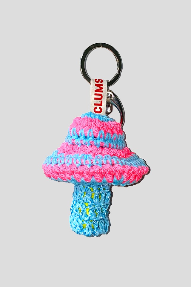 Mushroom key ring - Neon pink