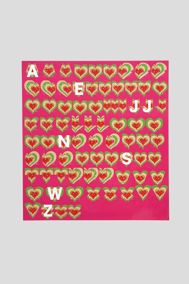 Heart Font Nametag Sticker