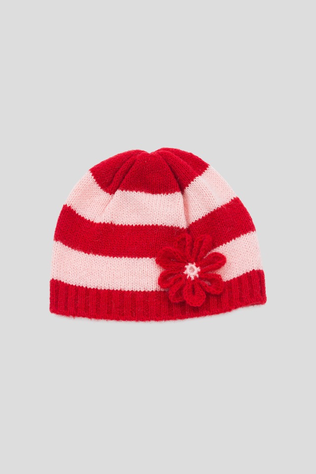 Corsage beanie - RED&amp;PINK