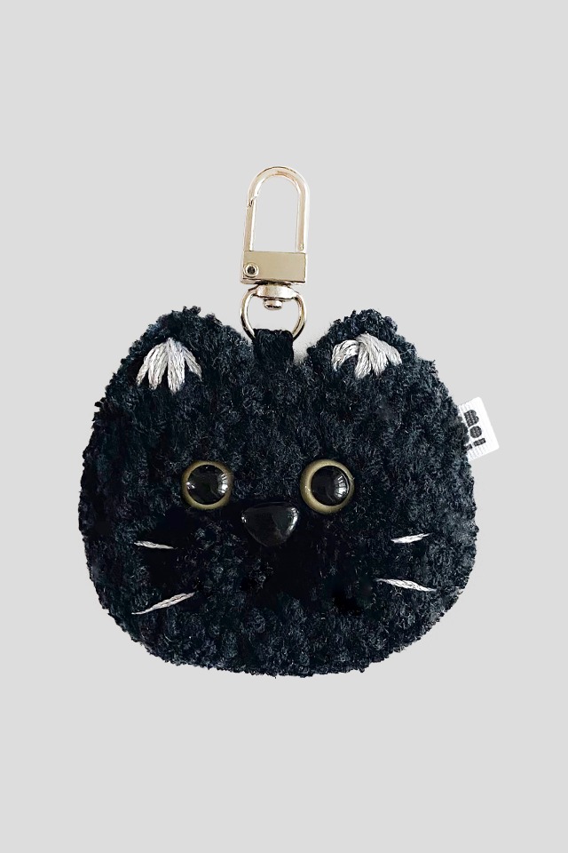 Ugly Cat Keyring (black)