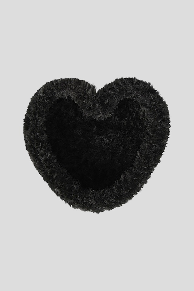furry heart tray (black)