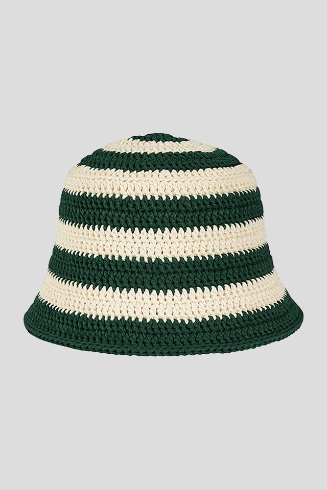stripe bucket hat (green)