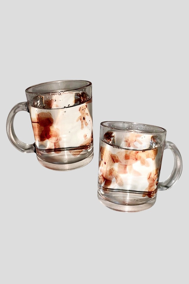Bear glass mug cup